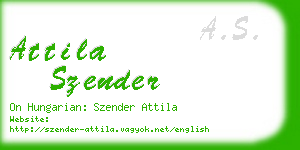 attila szender business card